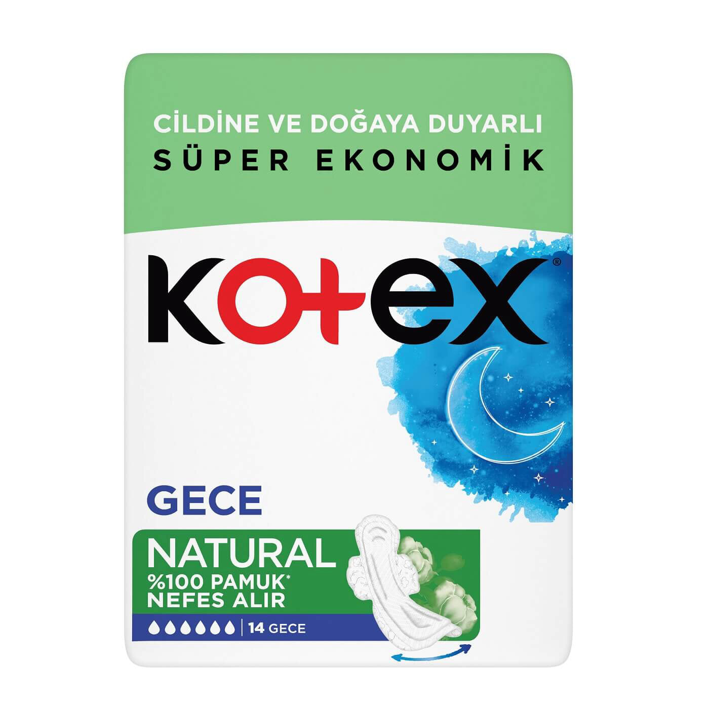 Kotex Natural Gece 14lü
