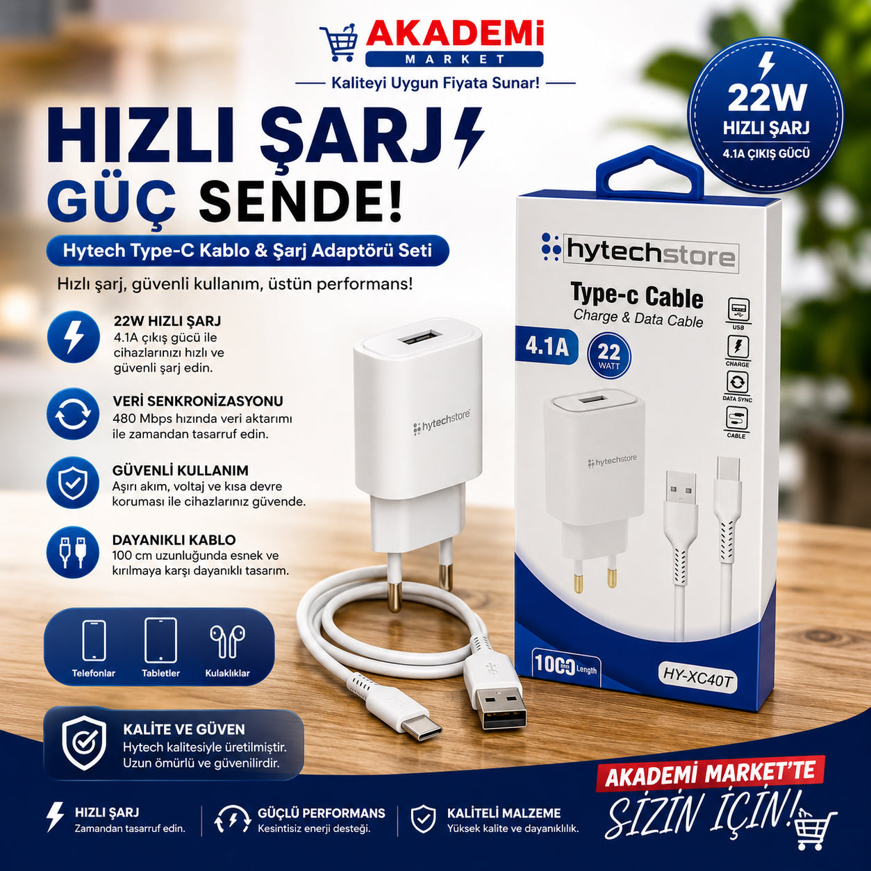 HytechStore Type-c Şarj Aleti