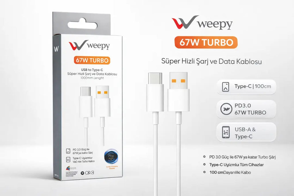 Weepy 67w Turbo Type-c Kablo