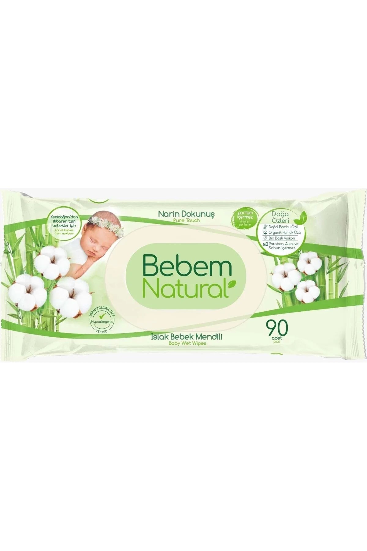 Bebem Natural 90 Adet Islak Mendil