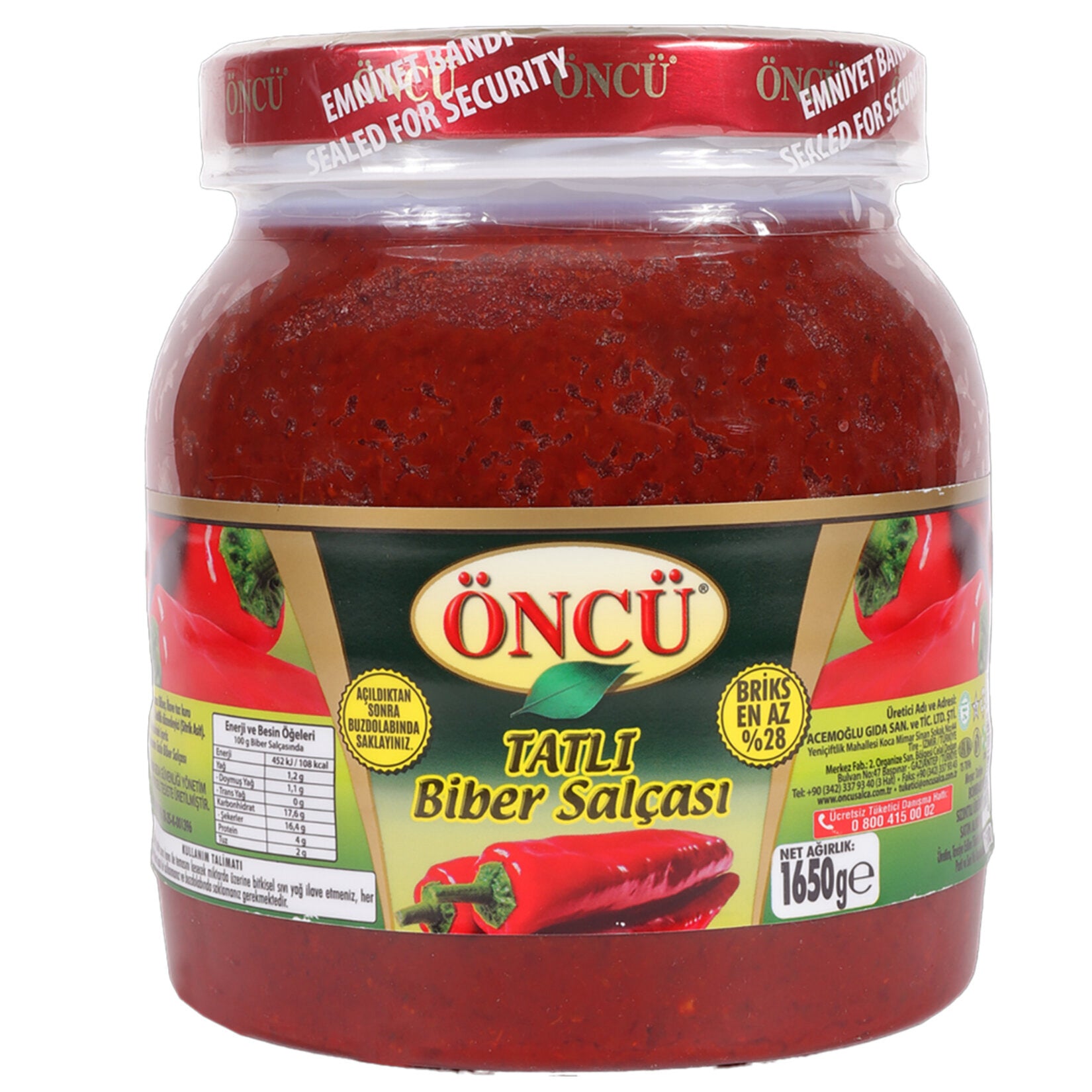 Öncü Tatlı Biber Salçası 1650g