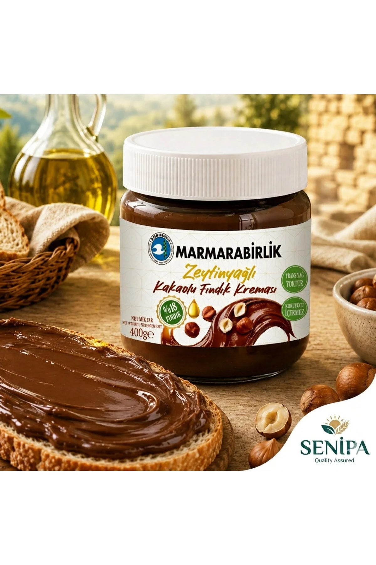 Marmarabirlik zeytinyağlı Kakaolu Fındık Kreması 400g