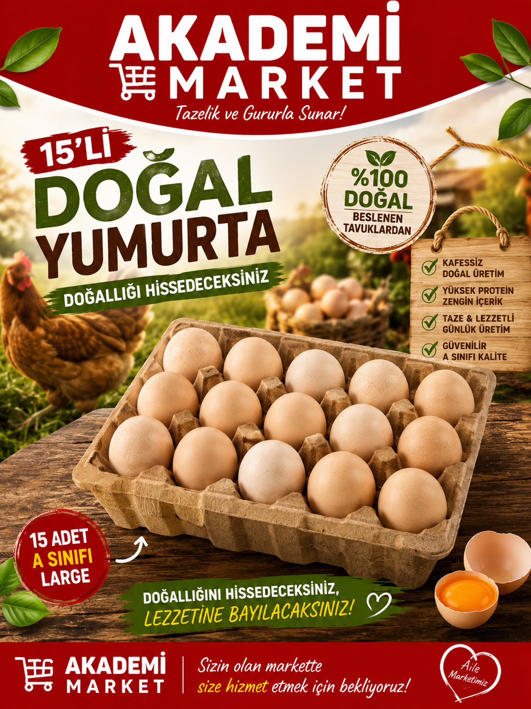 15 Li Doğal Yumurta