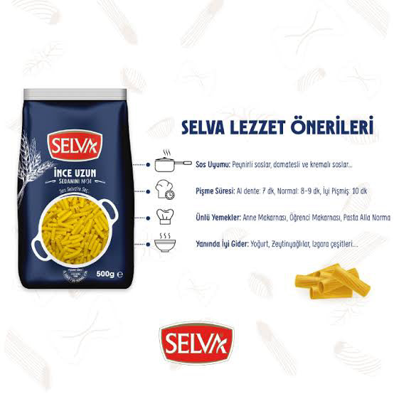 Selva İnce Uzun 500g Makarna