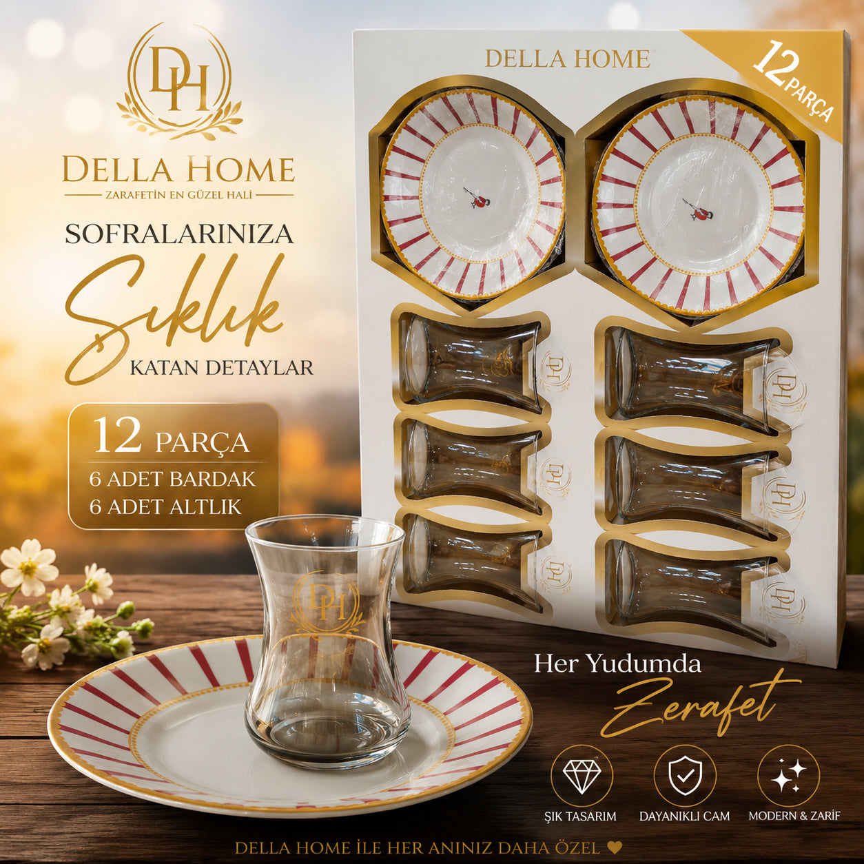 Della Home 12 Parça Çay saati
